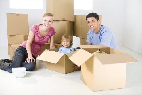 Finished relocation setup with boxes placed in rooms after a Holland Park move
