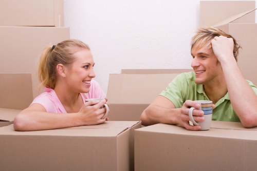 Packed moving boxes ready for house removalists in Hollandpark