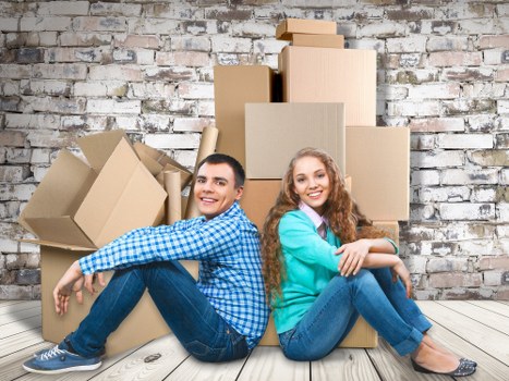 Packed office boxes ready for commercial moves in Hollandpark